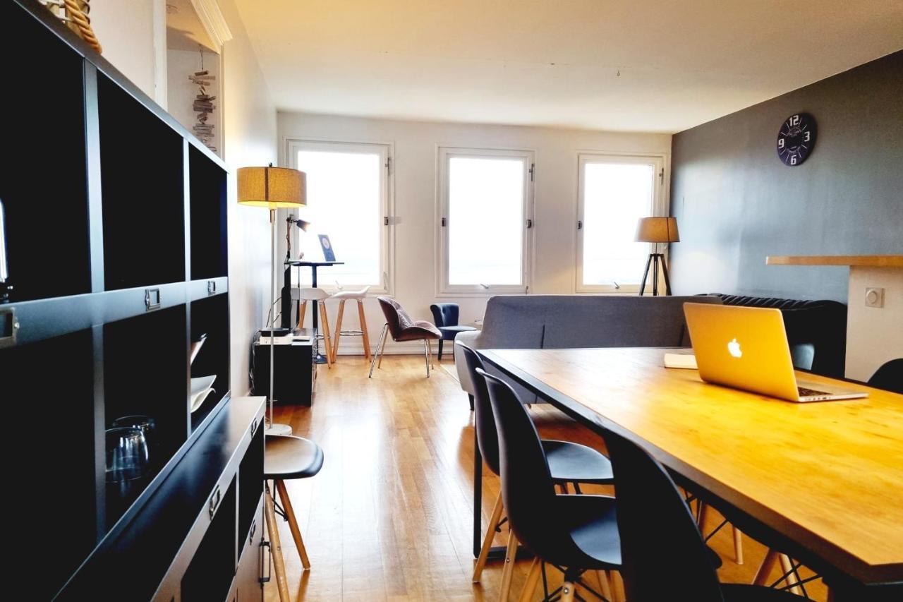 Appartement Vue Panoramique sur la Baie de Seine Parking à Honfleur Extérieur photo