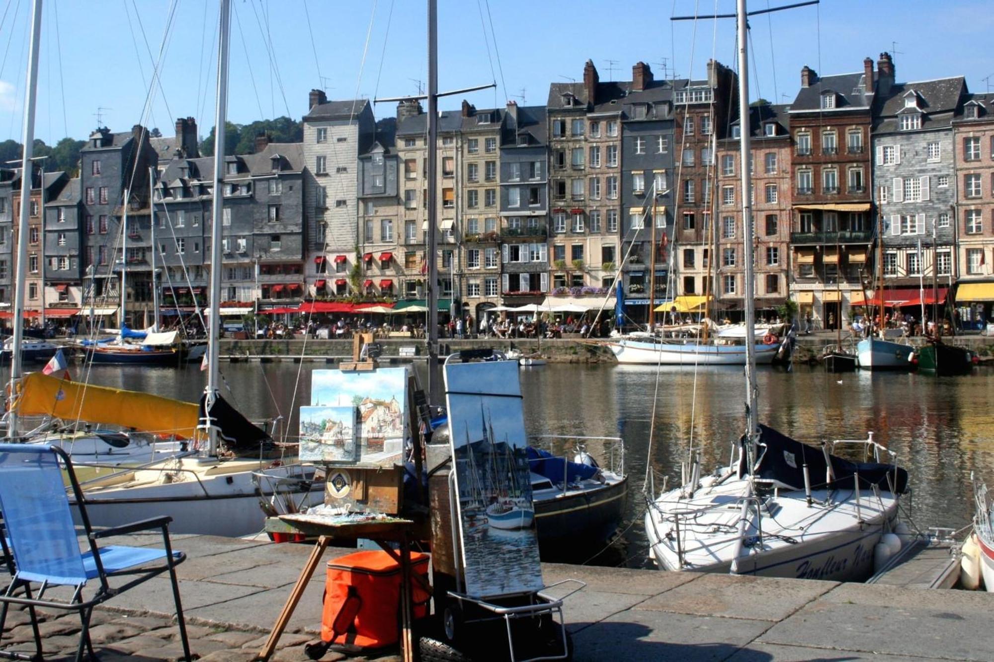 Appartement Vue Panoramique sur la Baie de Seine Parking à Honfleur Extérieur photo